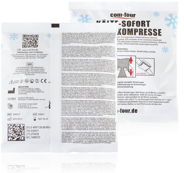 Thumbnail 6 de COM-FOUR® 20 compresses froides instantanées jetables à plier (15 x 17 cm) en papier spécial, usage externe — 20 pièces