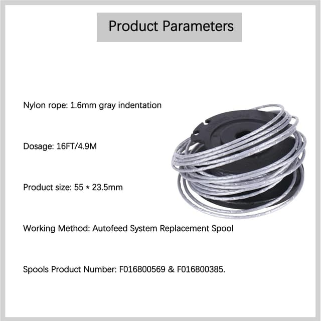 Detalle de MOECSHSY Bosch strimmer spool, 1.6mm 4 pack