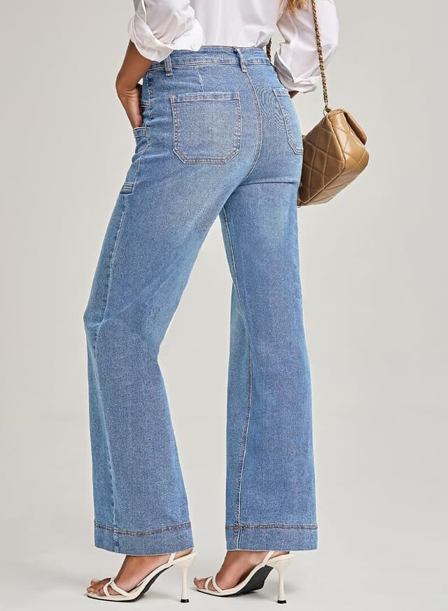 Detalle 2 de EVALESS Womens Jeans Wide Leg High-Waisted 2025