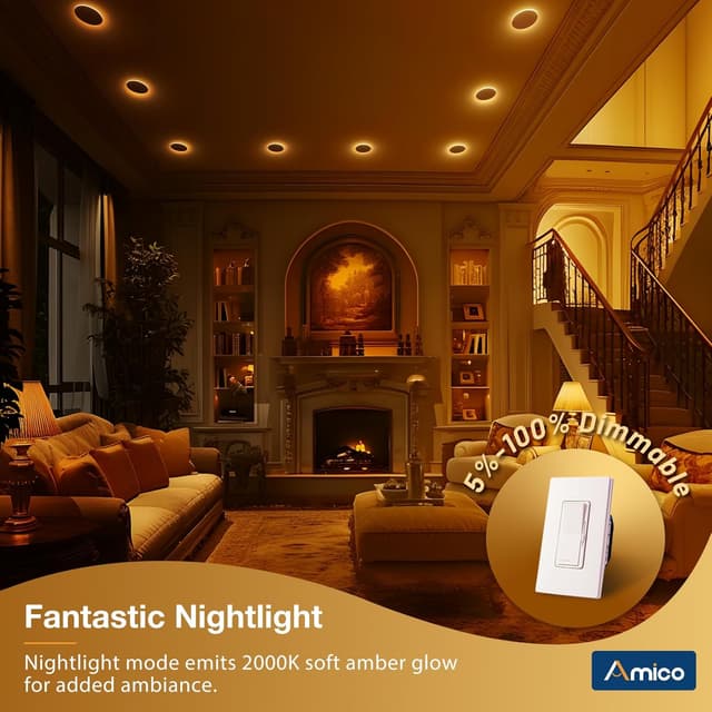 Thumbnail 5 de Amico 6 Inch 5CCT LED Recessed Light 1100LM