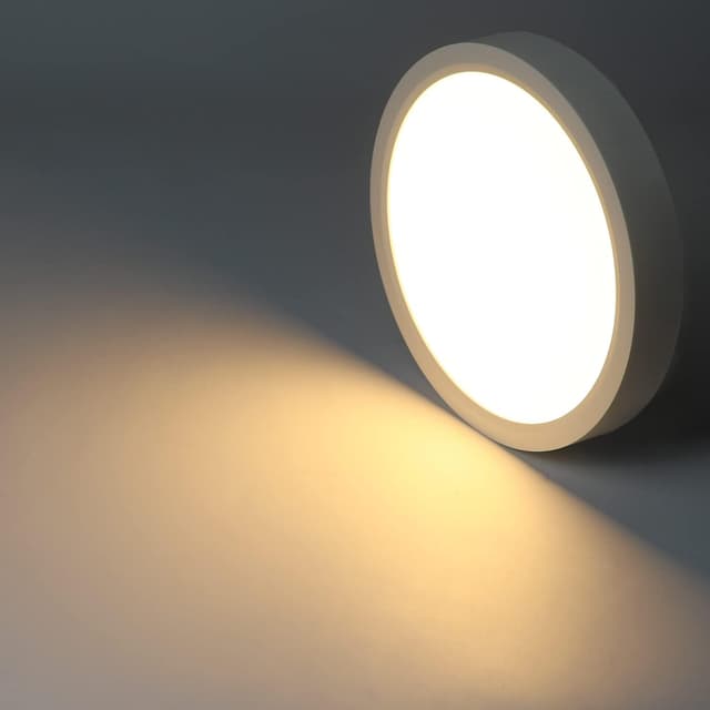 Detalle de ZMH LED-Deckeleuchte flach IP44, 15 W, warmweiß 3000 K – Ø 18 cm für Bad, Küche & Flur