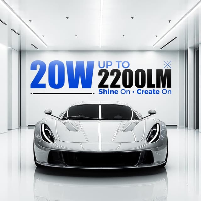 Detalle de Barrina 4ft LED Batten Light T5 Tubes (8-Pack) – 20W, 2200lm, 6500K, linkable garage lighting