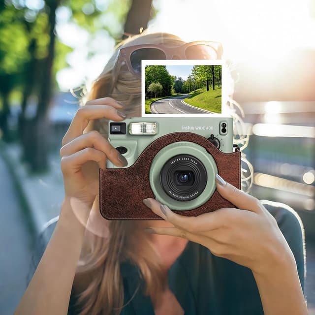 Detalle 2 de FINTIE Tasche für Fujifilm instax Wide 400 – Premium Hülle mit abnehmbaren Riemen (Braun)