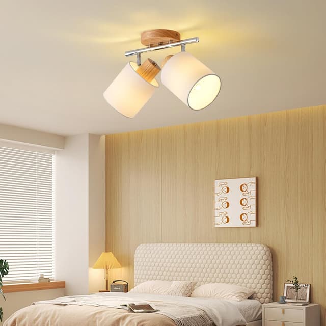 Thumbnail 5 de SANSHI Plafonnier Bois 2 Spots
