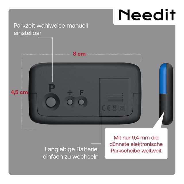 Thumbnail 4 de Needit Park Micro 9,4 mm elektronische Parkscheibe