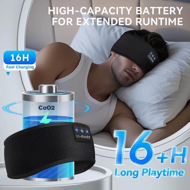 Detalle de LC-dolida Auriculares Bluetooth 5.4 para Dormir 🎧 Regalo Hombre y Mujer