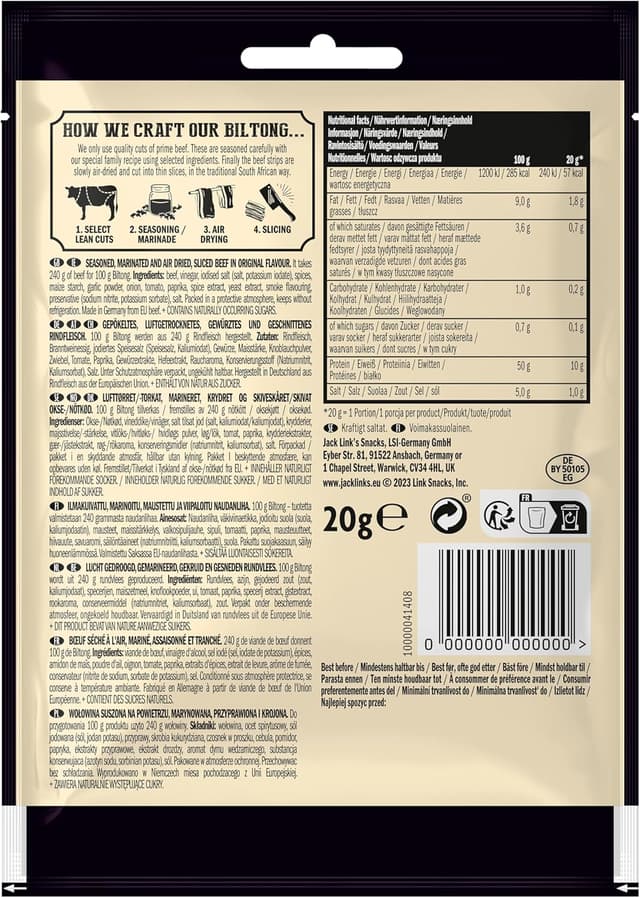 Thumbnail 1 de Jack Link's Biltong Original 12 x 20 g 🍖