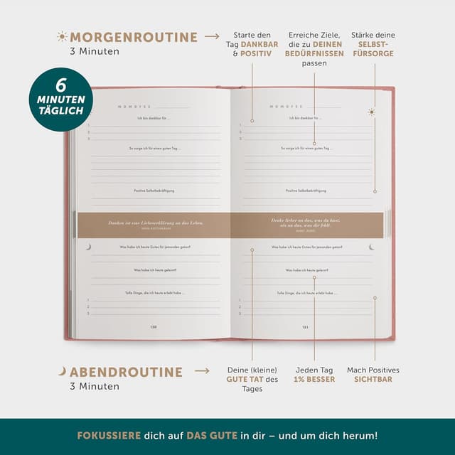 Detalle de 6-Minuten® Tagebuch 2026 für Erwachsene 📓