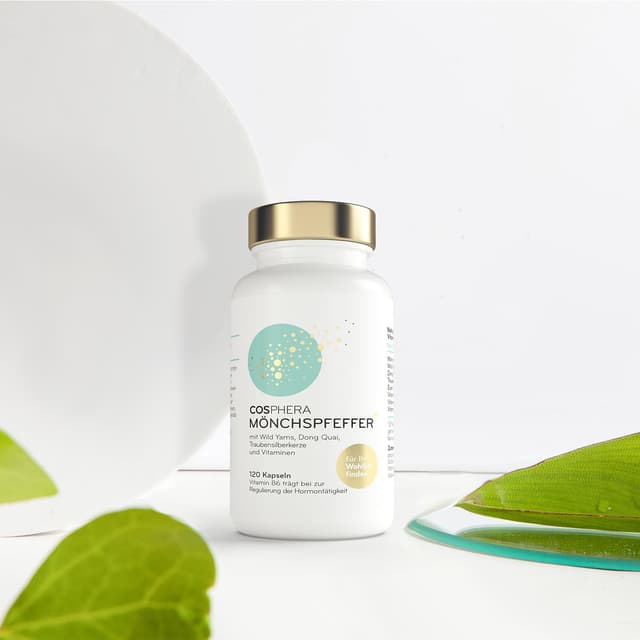 Detalle 2 de Mönchspfeffer Kapseln hochdosiert (120 Kapseln) – 100 mg Tagesdosis, vegan & mit Vitamin C/B6/B12, Eisen und Pflanzenextrakten