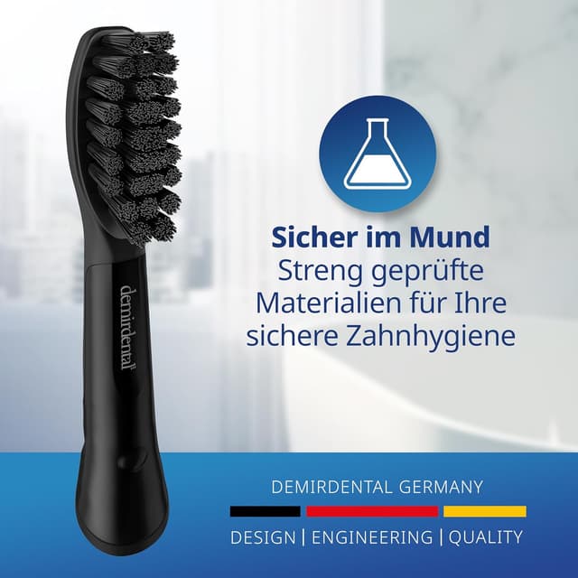 Thumbnail 6 de Lot de 10 brossettes de rechange demirdental pour Oral-B Pulsonic moyennes avec charbon actif noir