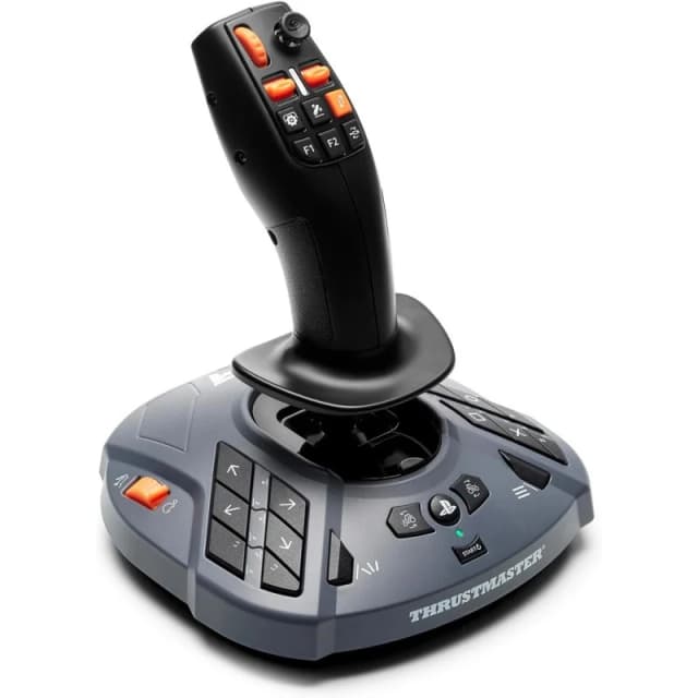 Detalle de Thrustmaster SimTask FarmStick joystick H.E.A.R.T ambidiestro con 33 botones para PS5 y PC