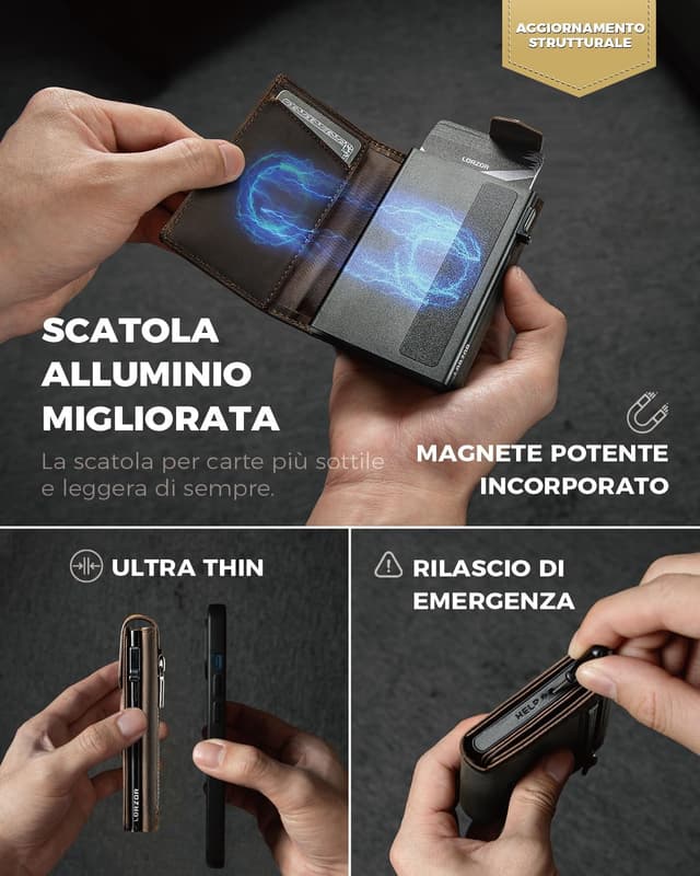 Detalle de LORZOR portafoglio slim per AirTag 48N