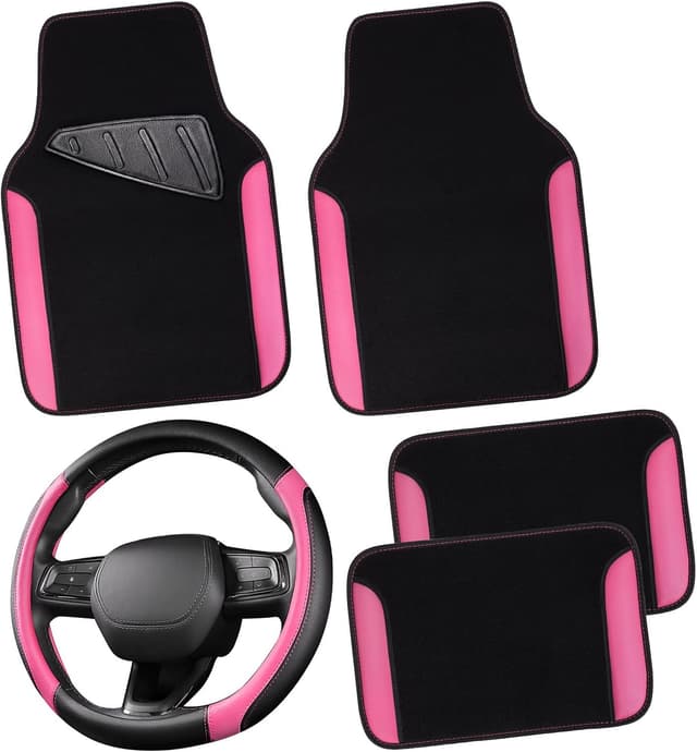 Imagen de CAR PASS Faux Leather Wheel Cover & Mats 14.5–15 en OfertitasTOP