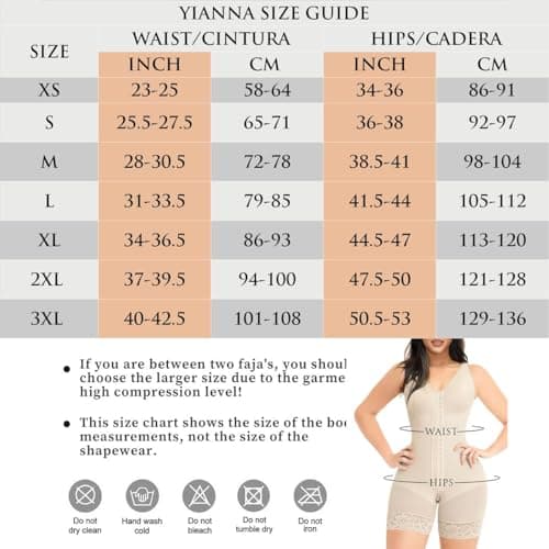 Detalle de YIANNA Fajas reductoras mujer abdomen moldeador tipo bodysuit beige (talla M) 7275
