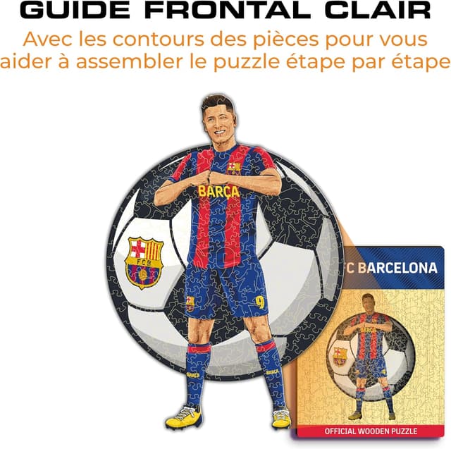 Thumbnail 6 de Iconic Puzzles Barcelona Lewandowski – Puzzle en bois taille M, 270 pièces (sous licence officielle)