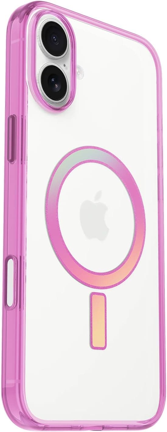 Detalle 2 de OtterBox Clear Case Series con MagSafe per iPhone 16 Plus (Rosefinch) con protezione antiurto e Camera Control