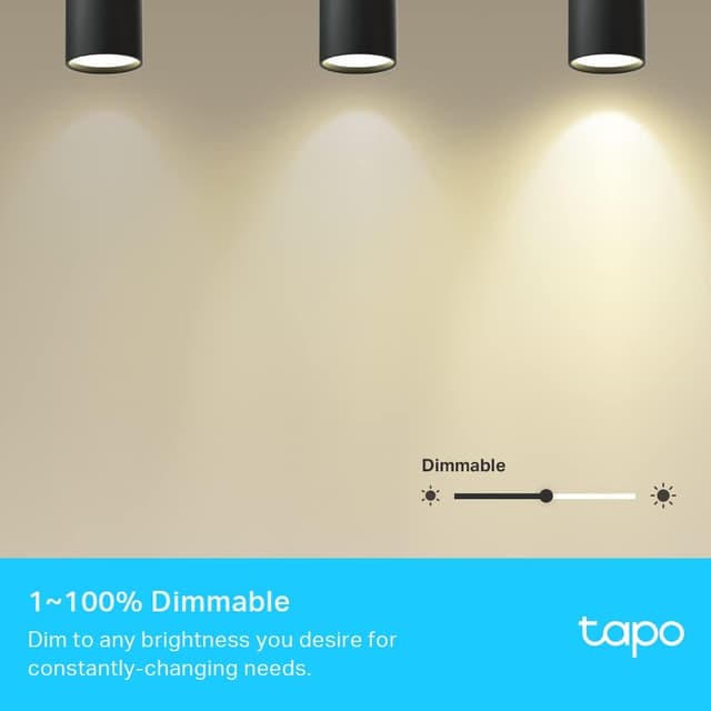 Thumbnail 4 de Tapo L610 GU10 Smart Spotlight 4-Pack 1–100% dimmable