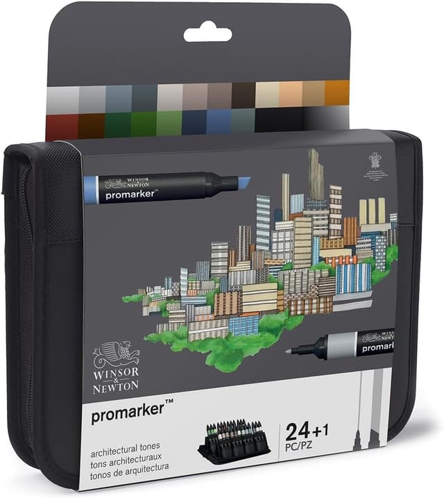 Detalle de Winsor & Newton Promarker Arquitectura, set de 24