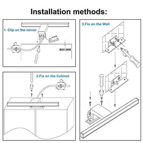 Detalle 1 de Azhien Lámpara de Espejo de Baño LED 5W, 30 cm y 4000K (IP44) blanco neutro