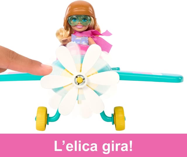 Detalle 2 de Barbie Chelsea Pilota HTK38 playset aereo 2 posti
