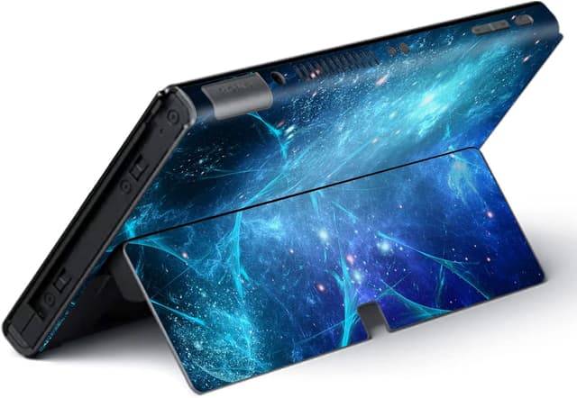 Detalle de playvital Full Set Protective Stickers for Nintendo Switch OLED (Blue Nebula) – vinyl decal skins for console, Joy-Con, dock & grips
