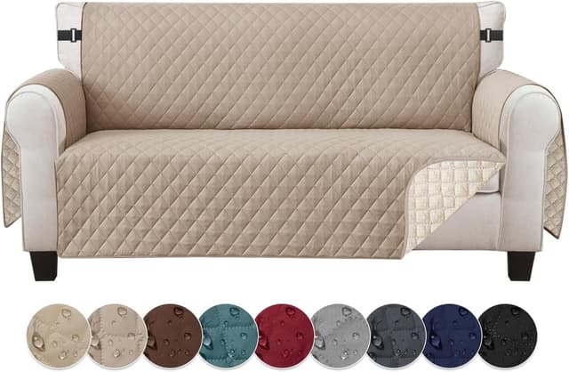 Detalle de Jaotto Copridivano 3 posti impermeabile con braccioli, trapuntato e tasche laterali