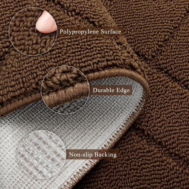 Detalle 2 de Biscpro Door Mat 50x150cm (Dark Brown) – Indoor washable, non-slip dirt-trapper