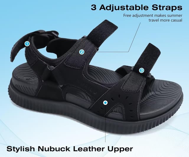 Detalle de KuaiLu Mens Arch Support Sandals for 1.2in heel cup