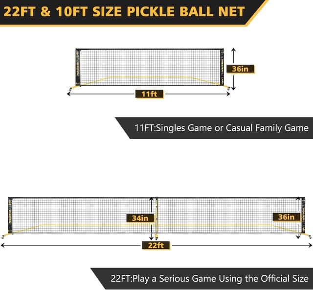 Thumbnail 6 de Portable Pickleball Net Set with Wheels 22 ft