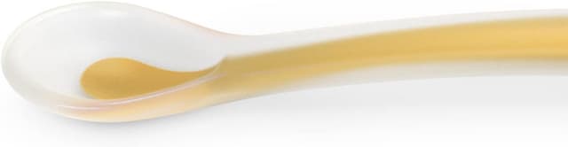 Detalle de Cucchiaio in silicone Suavinex con manico lungo per bambini +4 mesi (morbido, per gengive sensibili) – Essence Mango