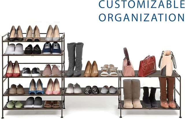 Thumbnail 6 de Seville Classics Zapatero de Madera Moca, 2 Pack