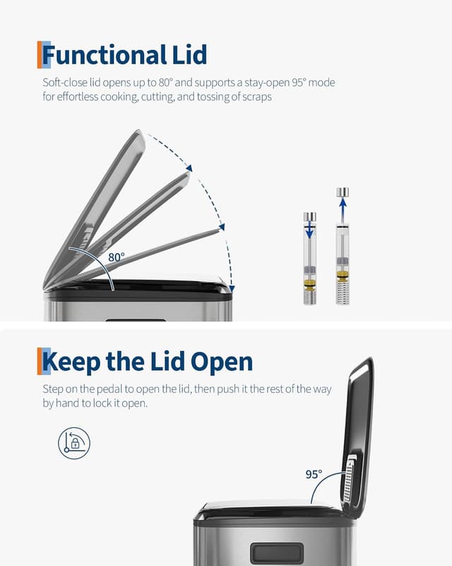 Thumbnail 4 de GarveeHome 2 x 10.6 gal Stainless Steel Trash Cans ⚙
