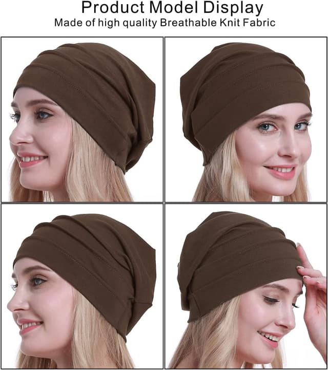 Detalle de osvyo Cotton Chemo Hats Soft Caps for Women – 100% Organic Cotton Headwear for Hair Loss (Sealed Packaging)