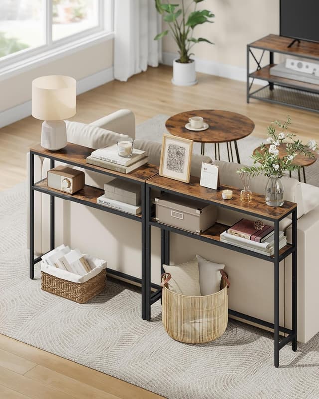 Detalle 2 de VASAGLE tavolo consolle stretto 20 x 80 cm