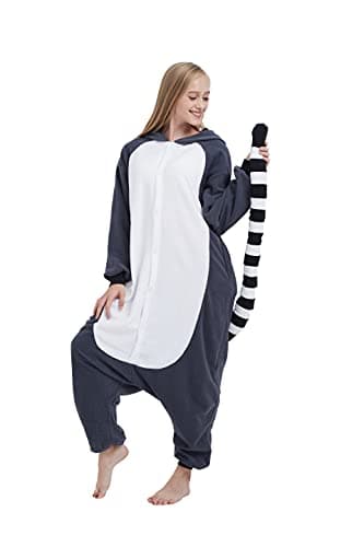 Detalle de SimZoo Pijama mono lemur unisex 100% forro polar 🐵
