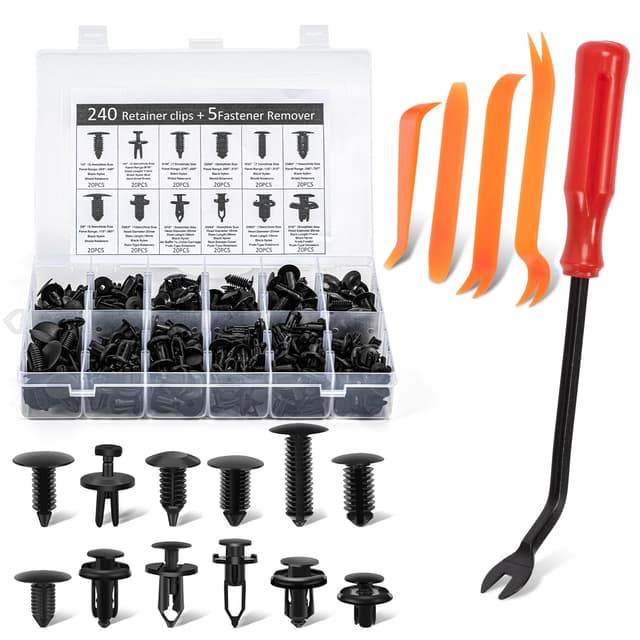 Detalle de 240pcs Car Trim Clips Set (12 Types) with Trim Removal Tools for GM Ford Toyota Honda