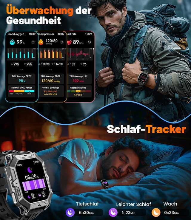 Thumbnail 5 de Smartwatch Herren Militär mit AMOLED 2,13