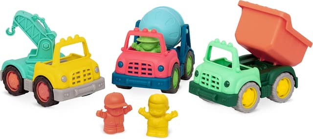 Detalle de Battat Véhicules de Construction – Lot de 3 mini camions pour enfants dès 1 an