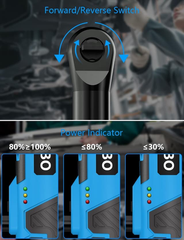 Thumbnail 1 de ABNBO 3/8" Cordless Ratchet Wrench 40 ft‑lbs ⚙