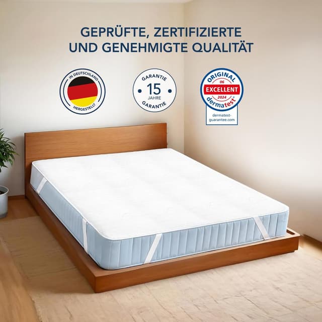 Detalle de Dreamzie Premium Molton Matratzenschoner 90 x 200 cm (Set 2) aus 100% Baumwolle, Oeko-Tex zertifiziert