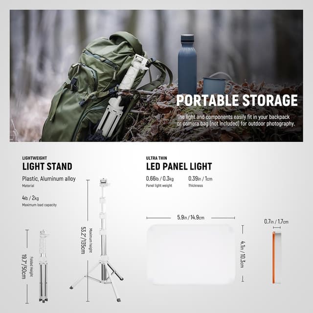 Detalle de NEEWER LED Video Light Kit 2 Pack 66 LEDs