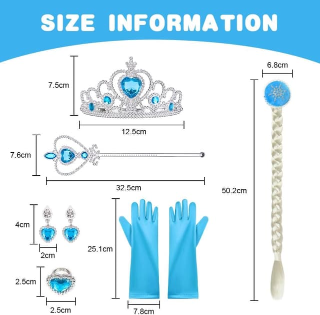 Detalle 2 de Vicloon Disfraz de Elsa para Niña 🎉 con Accesorios