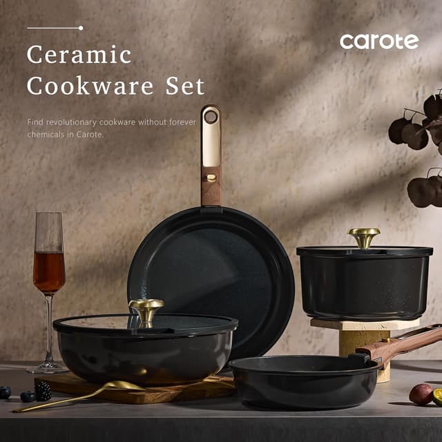 Thumbnail 4 de CAROTE 15Pcs Ceramic Cookware Set