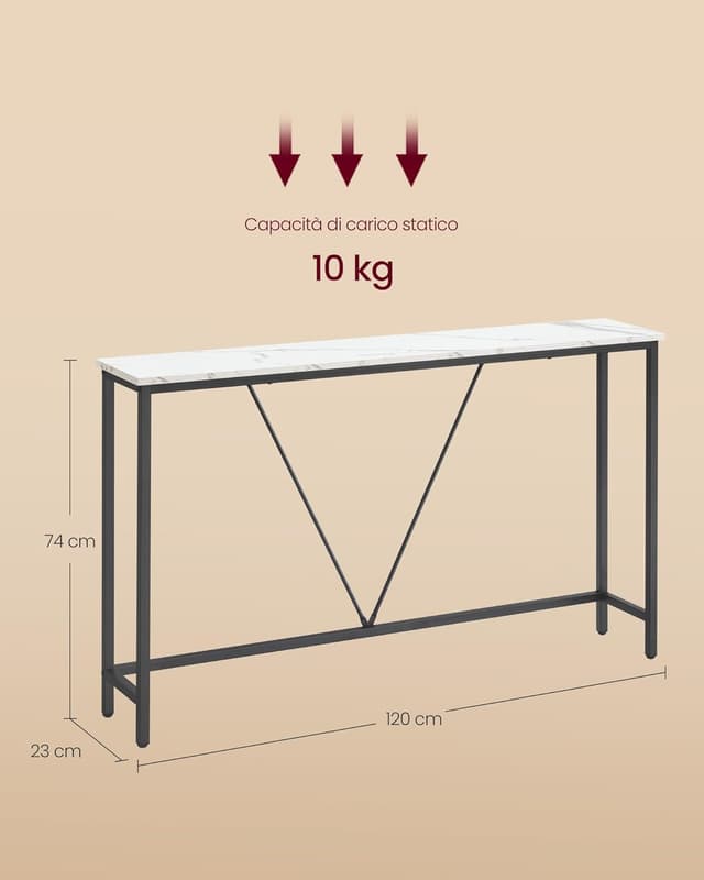 Detalle de VASAGLE Tavolo consolle stretto 23x120
