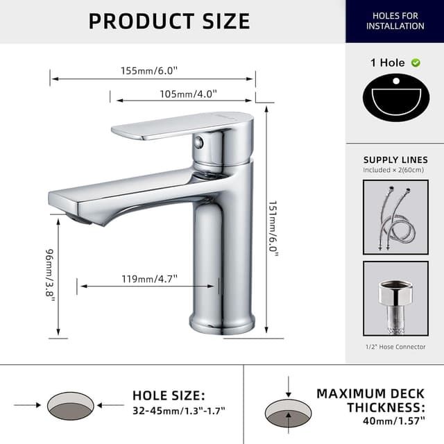 Thumbnail 1 de BELZ Basin Mixer Tap High Arc Chrome