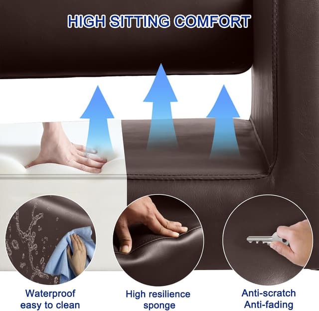 Detalle de Hairdresser Barber Salon Chair with Heavy-Duty Hydraulic Pump, 330 Lbs Capacity, 360° Swivel (Brown)