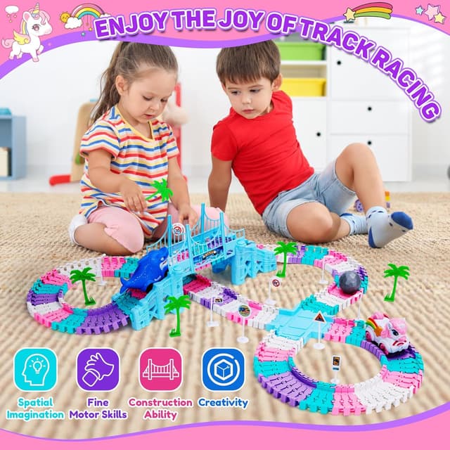 Thumbnail 1 de Race Track Toys 194PCS construction set for girls