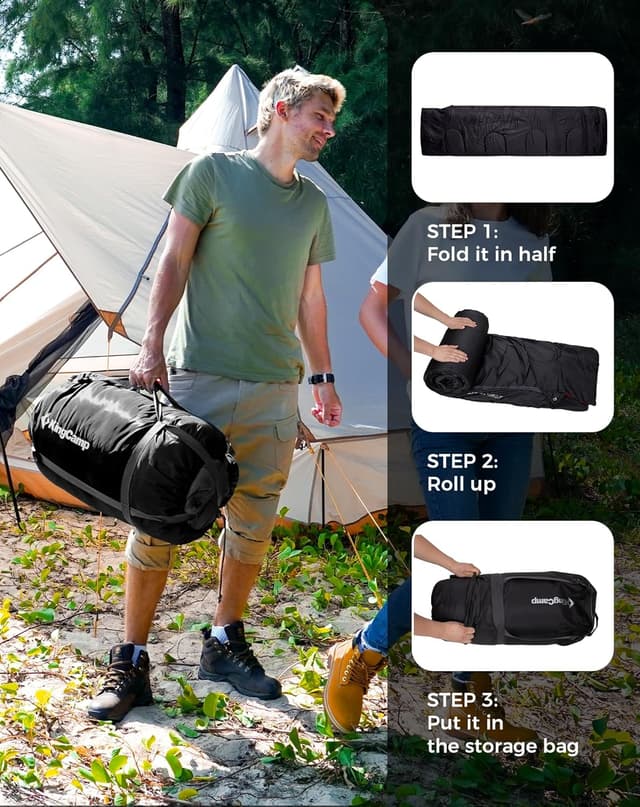 Detalle de KingCamp Double sleeping bag 86.6 x 59 in