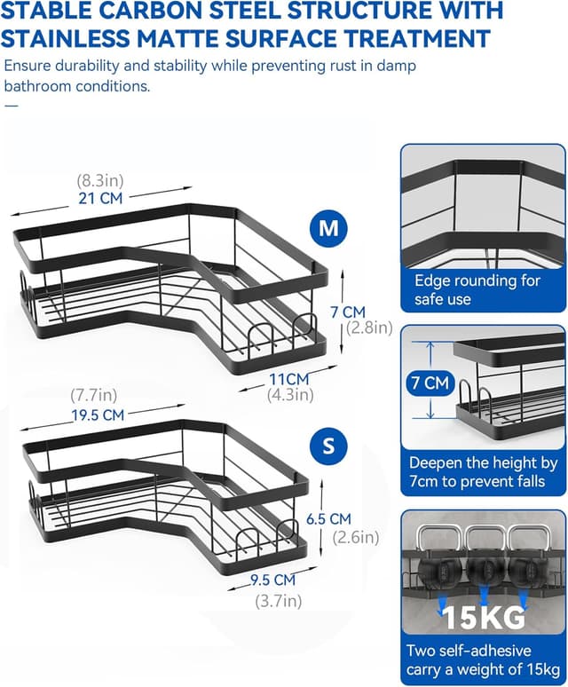 Thumbnail 1 de AceMining Shower Caddy 2-pack adhesive bathroom shelf
