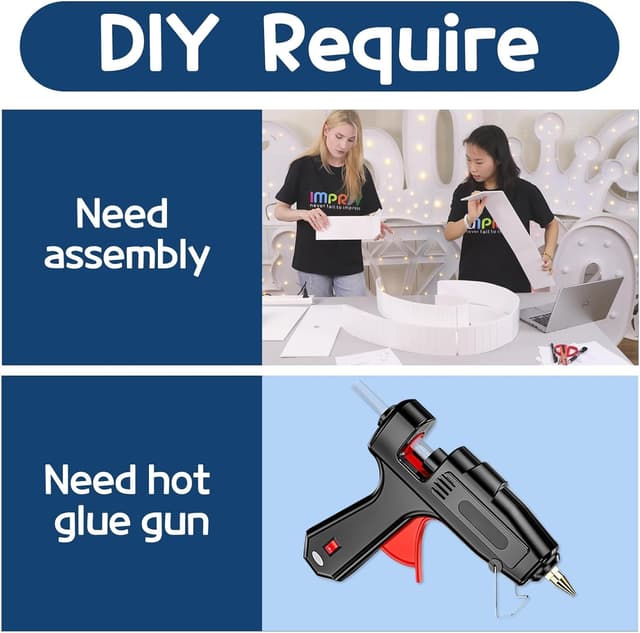 Detalle de 4-Foot Tall Light-Up Marquee Letters (Mr and Mrs) White Foam Board Sign for Wedding & Engagement Photos